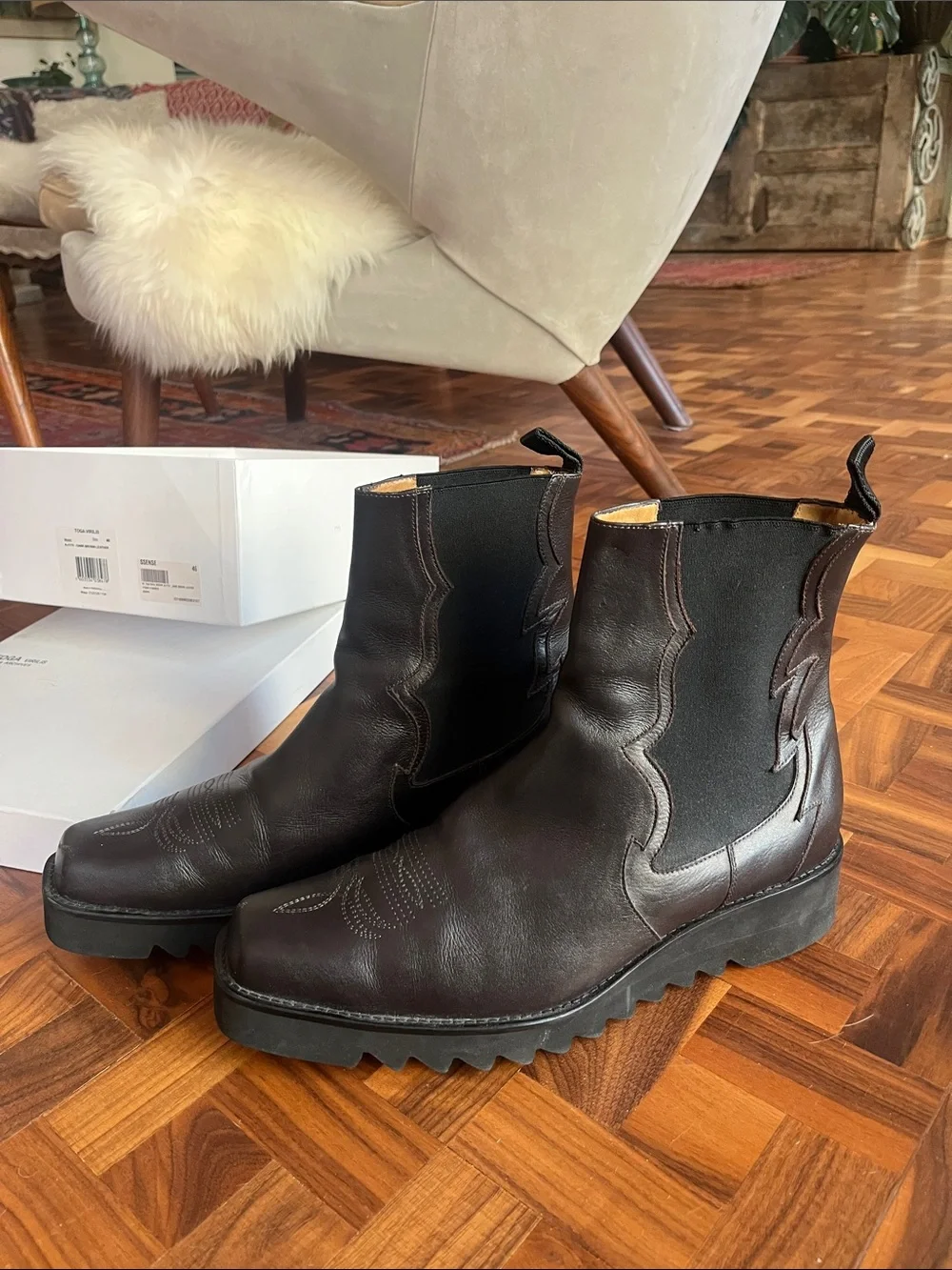 TOGA VIRILIS CHELSEA BOOT dark brown  MENS 46